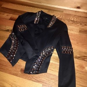 Jeweled Black Blazer